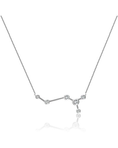 Genevieve Collection Scorpio Zodiac Constellation Necklace 18k Gold & Diamond - Metallic
