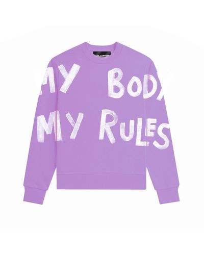 Quillattire Lilac 'my Body My Rules' Sweatshirt - Purple