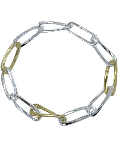 Reeves & Reeves Two Tone Twisted Paperclip Bracelet - Metallic