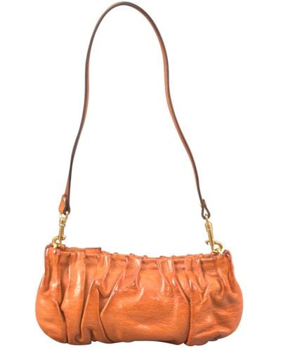 Rimini Distressed Leather Sling Bag 'azzura' - Orange