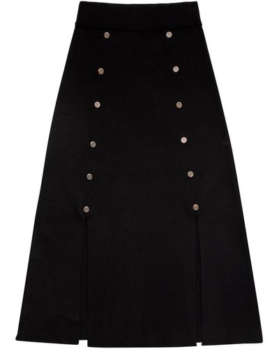 Peraluna Blake Midi Knitted Skirt In - Black