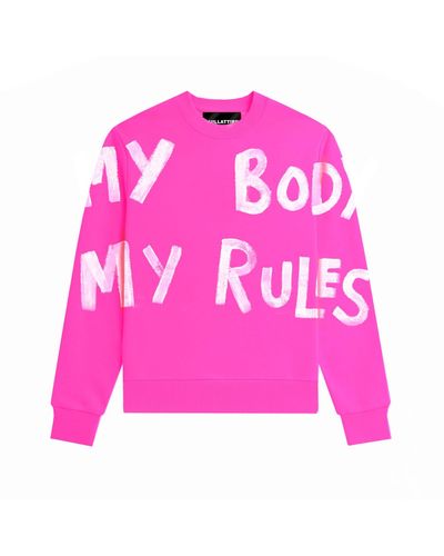 Quillattire Pink 'my Body, My Rules'' Sweatshirt
