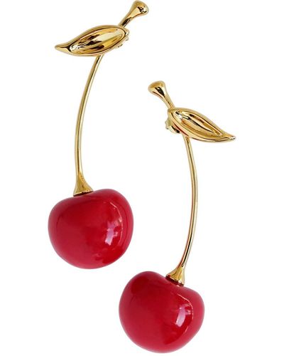 POPORCELAIN Porcelain Red Cherry Earrings