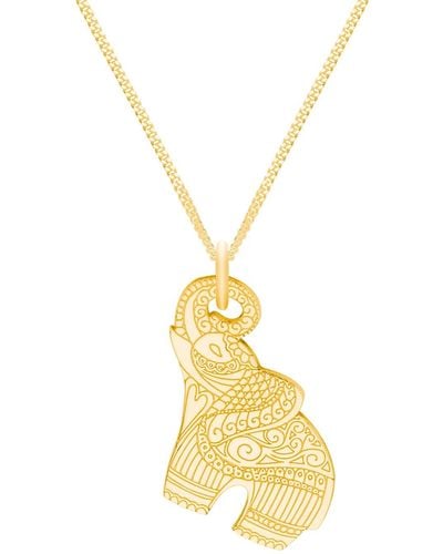 CarterGore Small Elephant Pendant Necklace - Metallic