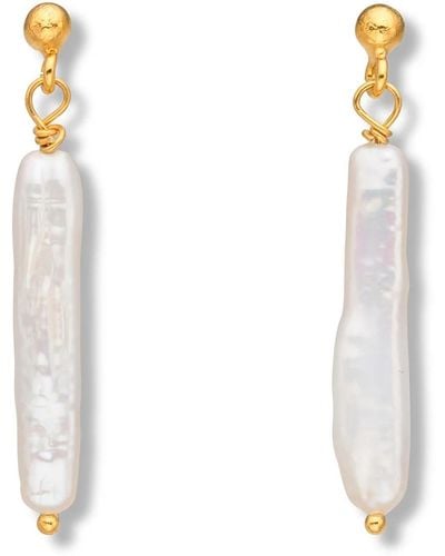 EVA REMENYI Ariel Freshwater Pearl Earrings - White