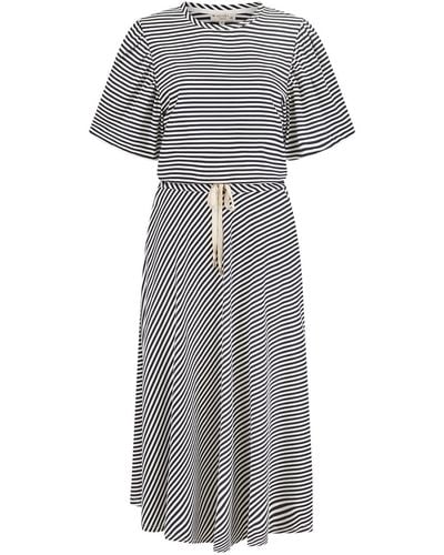 Nooki Design Frith Dress In Navy Mix - Grey