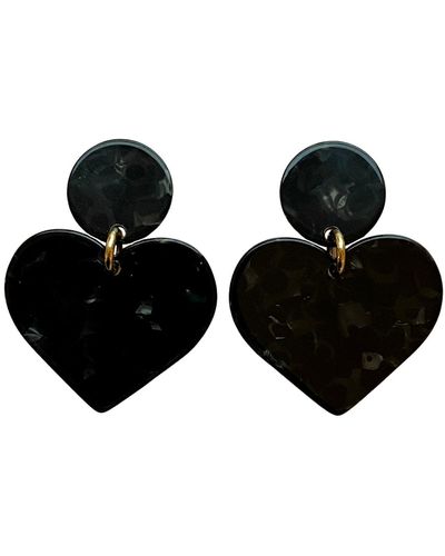 CLOSET REHAB Heart Earrings In - Black
