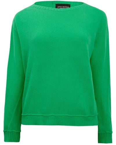 James Lakeland Scoop Neck Piped Edge Knit - Green
