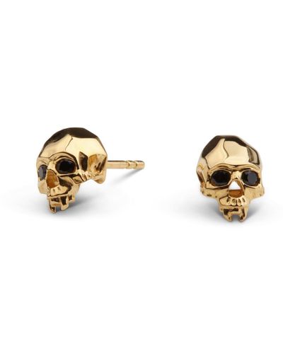 Kasun Vampire Skull Stud Earrings - Metallic