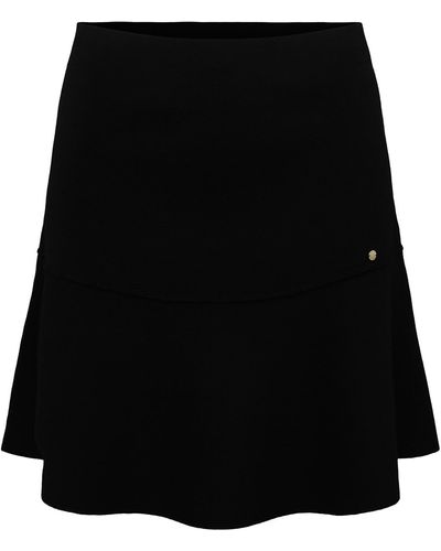 tirillm Annie Flared Skirt In Extra Fine Merino Wool - Black