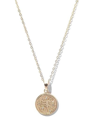 The Essential Jewels Scorpio Zodiac Medallion Pendant Filled Necklace - Metallic