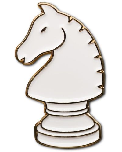 Make Heads Turn Enamel Pin Chess Knight - White