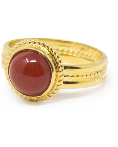 Vintouch Italy Fascetta Gold-plated Mini Carnelian Ring - Yellow