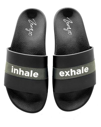 Zenzee Inhale Exhale Slide Sandals - Black