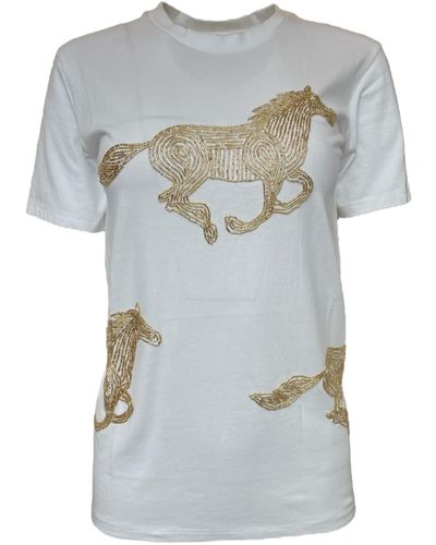 Any Old Iron White Horsey Horsey T-shirt - Blue