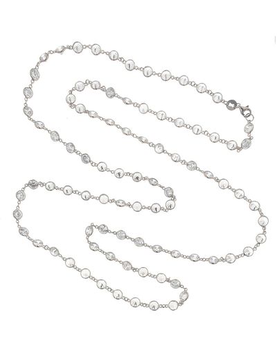 Cosanuova White Swarovski By The Yard Long Necklace - Metallic