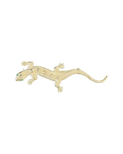 Gemondo Emerald & Marcasite Gecko Brooch - Metallic