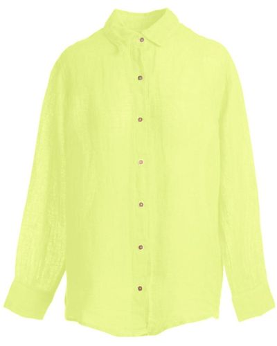 Haris Cotton Linen Gauze Shirt - Yellow