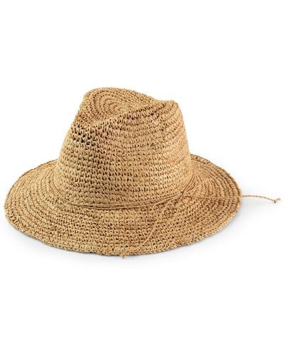 Justine Hats Neutrals Sun Raffia Fedora Hat - Natural