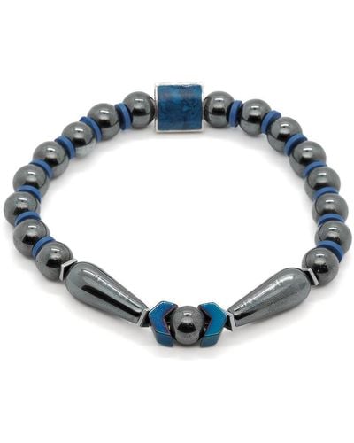 Ebru Jewelry Unique Hematite Bracelet - Blue