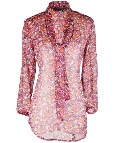 Jennafer Grace Cardamom Blossom Tie Front Top - Pink