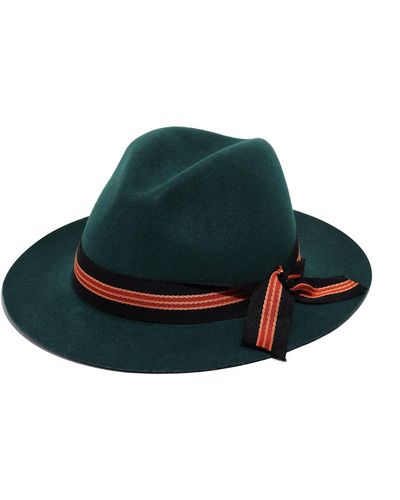 Justine Hats Felt Fedora Hat With Modern Chic - Green