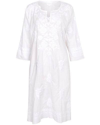 NoLoGo-chic Harriet Dress With Hand Embroidery - White