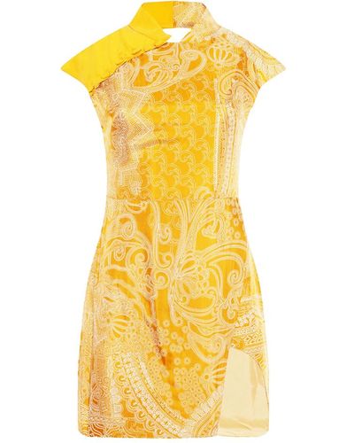 Movom Johona Cheongsam Dress - Yellow