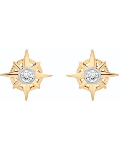 Miki & Jane Phoenix Compass Diamond Stud Earrings - Metallic
