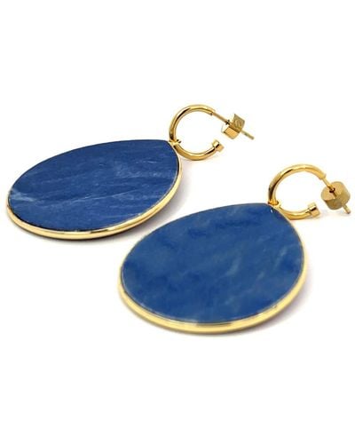 Gosia Orlowska Heavenly Beauty Oval Drop Earrings/trust - Blue