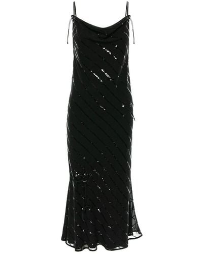 Silvia Serban 3 Lengths Veil & Sequins Dress - Black