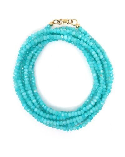 Shar Oke Amazonite Wrap Beaded Bracelet - Blue