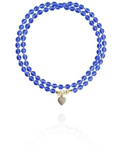 Saule Label Leni Loop Necklace In Sapphire - Blue
