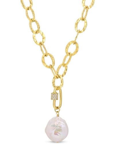 NAiiA Gemma Gold Pearl Multiwear Necklace - Metallic