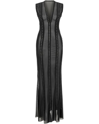 Khéla the Label Holy Mess Sheer Dress With Hook And Eye Closure - Black