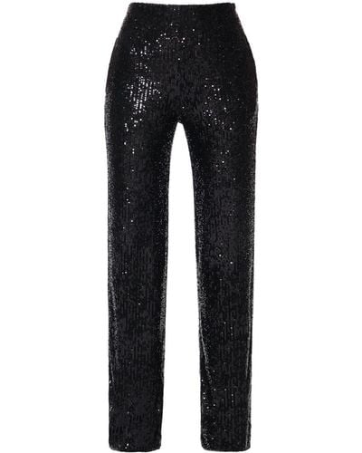 AGGI Olympe Obsidian Sequin Transparent Trousers - Black