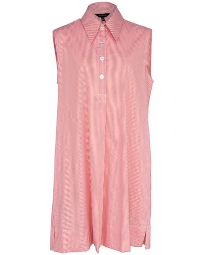 Le Réussi Italian Cotton Orange Sleeveless Dress - Pink