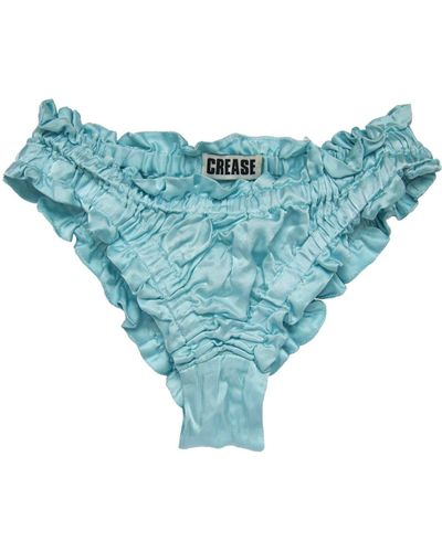CREASE Silk Scalloped Knickers - Blue