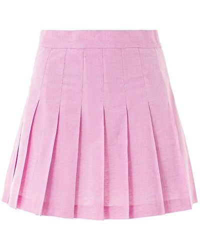 Lita Couture Linen Blend Tennis Skirt - Pink
