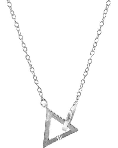 Anchor and Crew Geometric Triangle Link Paradise Silver Necklace Pendant - Metallic