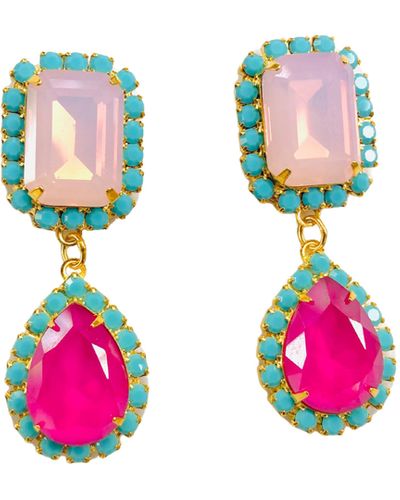 The Pink Reef Jewel Drop Neons In Pink Turquoise