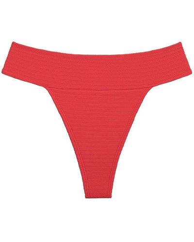 Montce Crimson Micro Scrunch Tamarindo Bikini Bottom - Red