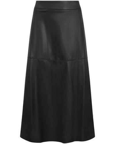 James Lakeland A Line Faux Leather Skirt - Black