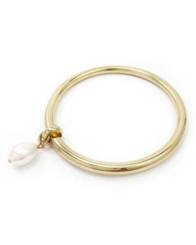 Biko Jewellery Pearl Drop Bangle - Metallic