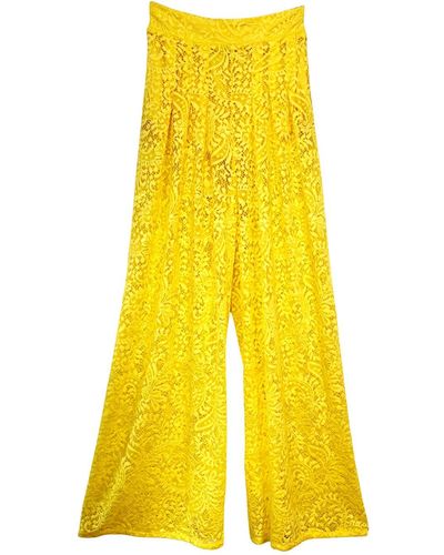 L2R THE LABEL Wide-leg Trousers - Yellow