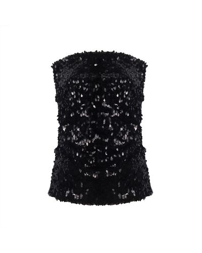 N'Onat Sequin Party Strapless Top - Black