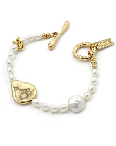 Biko Jewellery Alouet Pearl Bracelet - Metallic