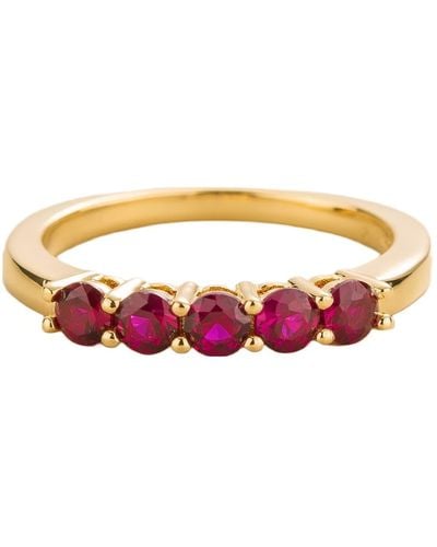 Juvetti Paro Ring In Ruby Gemstones - Pink