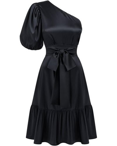 Monica Nera Telma Silk Dress - Black