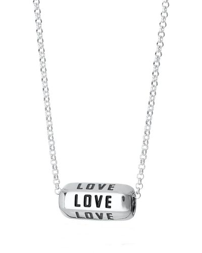 Lily Charmed Sterling Silver Love Is All Around Necklace - Metallic